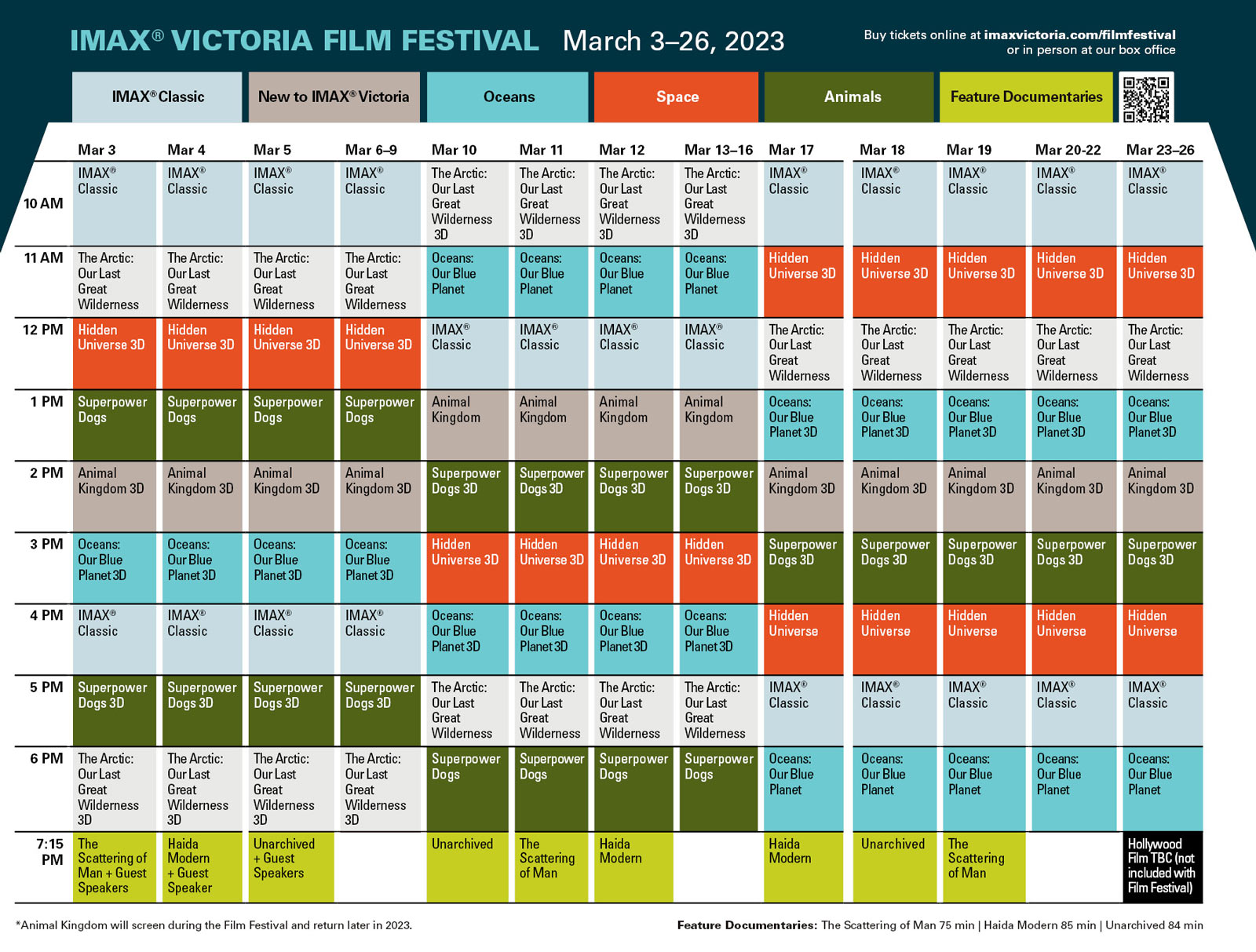 IMAX Film Festival Schedule
