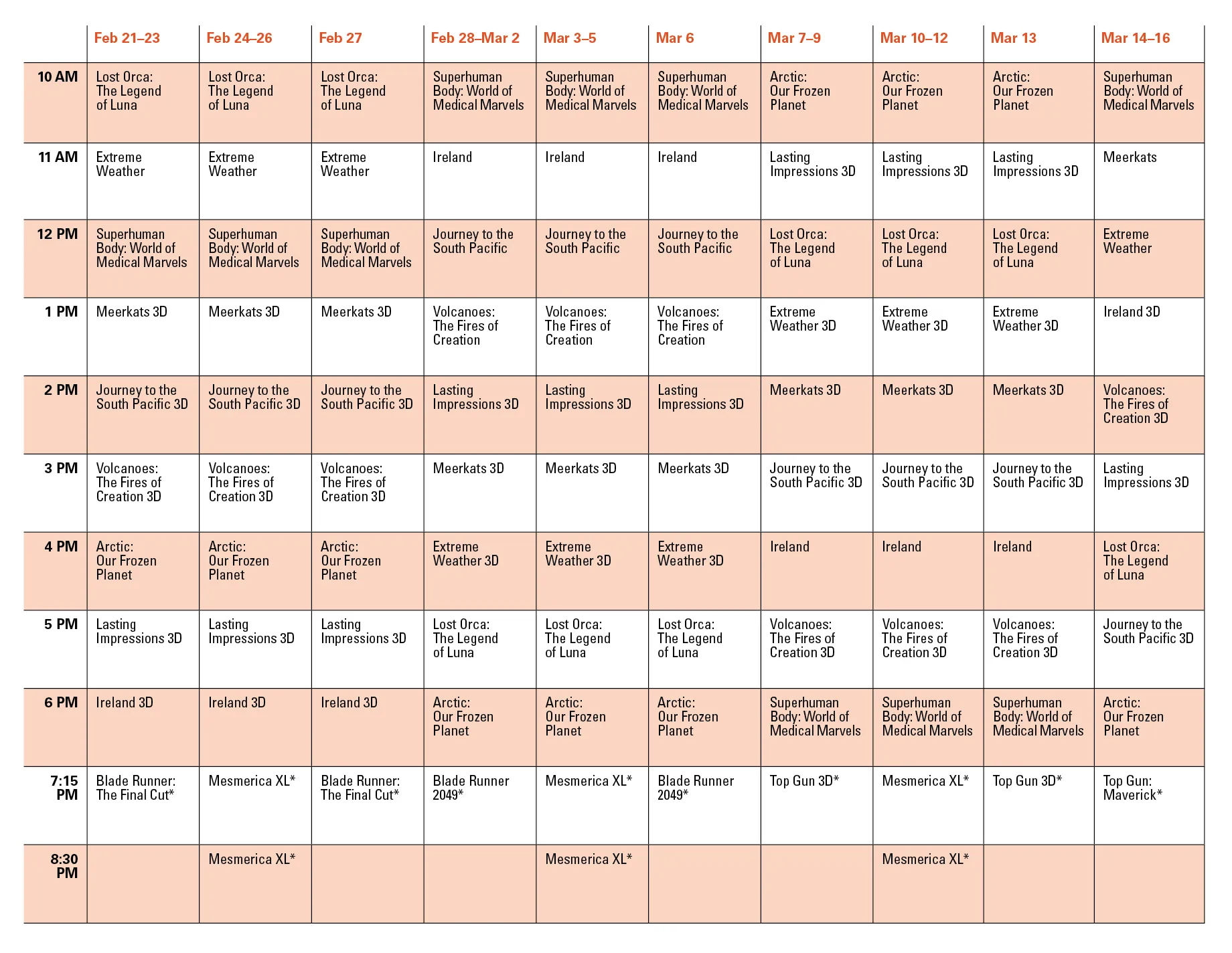 IMAX Showtimes