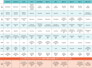 Film Festival Schedule 2026